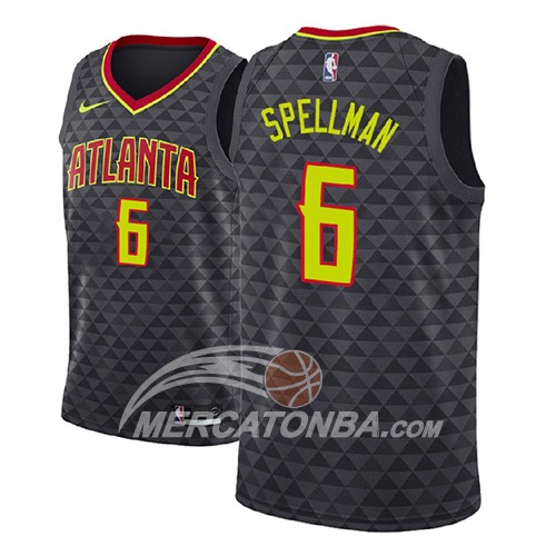 Maglia NBA Atlanta Hawks Omari Spellman Icon 2018 Nero
